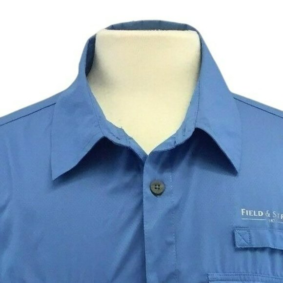 Field Stream Fishing Shirt Mens M Blue UPF 50 S/S SmartCool Rodkeeper - Picture 2 of 9